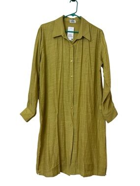 Jon & Anna Olive Green Lightweight Button-Up Tunic NWT Size M